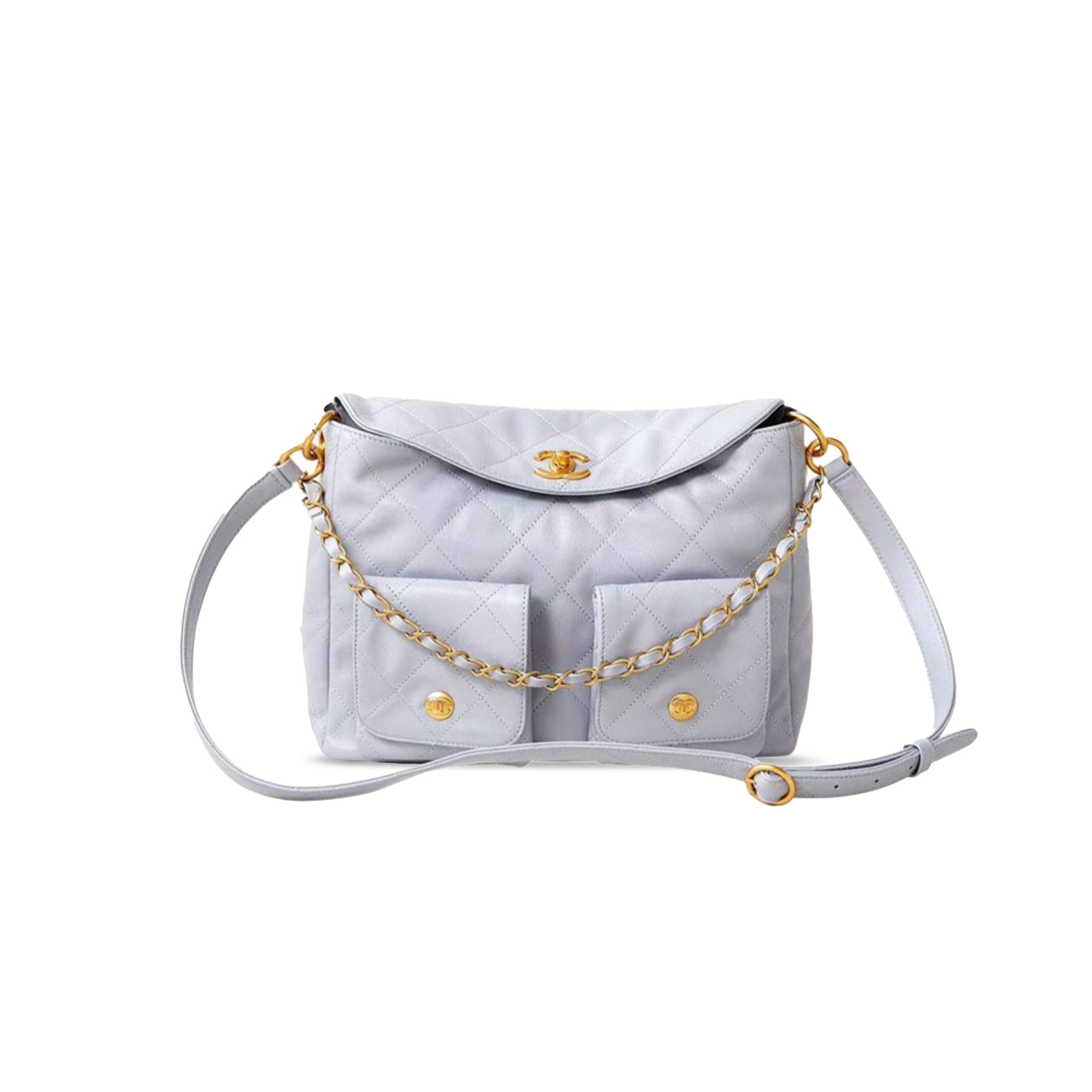 CHANEL HOBO HANDBAG GRAINED CALFSKIN & GOLD-TONE METAL AS4668 (30*21.5*5cm)